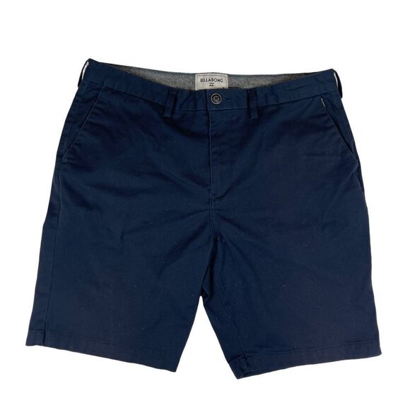 Billabong Chino Shorts Blue Casual Summer Mid Length Flat Front Men's Size 36 - Picture 1 of 9